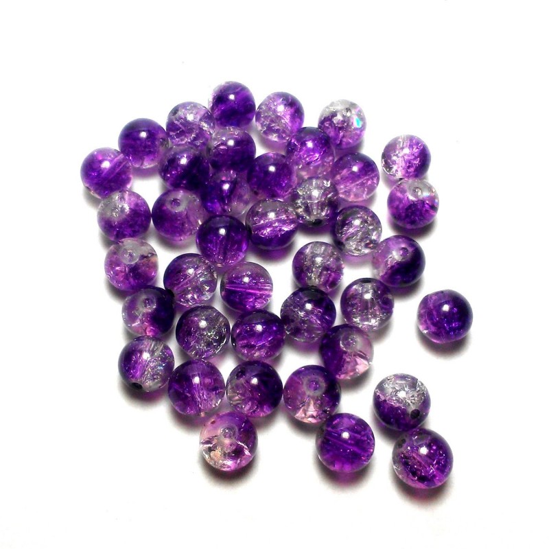 8mm Glass Beads Bulk Crackle Glass Beads Round Beads for Jewelry Making 1LB