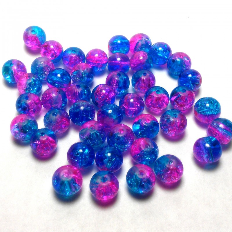 8mm Round Glass Beads - Blue and Purple Bronze Luster - 25 Beads –  funkyprettybeads