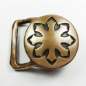 VTG Early 1970's Tech Ether Guild Abstract HippieSolid Brass Belt Buckle - Large Flake