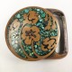 VTG 1975 Tech Ether Guild Flower Turquoise Inlay Hippie Belt Buckle - Poppy