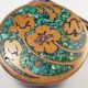 VTG 1975 Tech Ether Guild Flower Turquoise Inlay Hippie Belt Buckle - Poppy