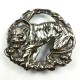 Vtg Victorian Antique Studio Crouching Tiger Sterling Silver Belt Buckle