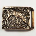 VTG 1975 Tech Ether Guild Deer Brass Belt Buckle - Whitetail