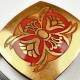 VTG 1978 Tech Ether Guild Abstract Floral Solid Brass Belt Buckle - Narcissus