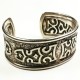 VTG Antique Retro Ornamental Repousse Sterling Silver Bracelet Cuff