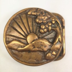 VTG 1970's Banshee Brass Tech Ether Guild Hippie Belt Buckle - Colorado Sunrise  Buckle material: Solid Brass