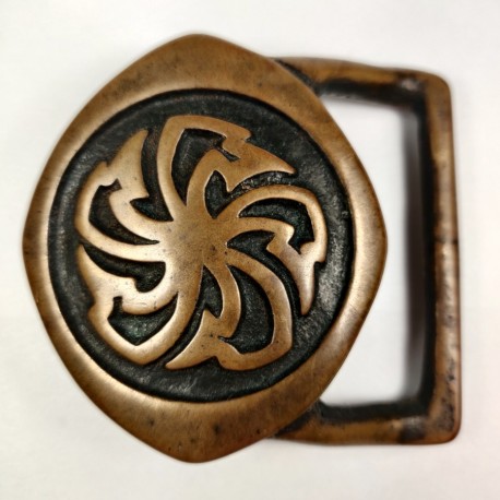 VTG 1970's Tech Ether Guild Banshee Hippie Brass Belt Buckle - Pinwheel