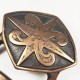 VTG 1970's Tech Ether Guild Banshee Hippie Star Brass Belt Buckle - Fleur De Lis