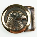 VTG 1978 Tech Ether Guild Hawk Eagle Brass Belt Buckle - Hawk