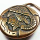 Vtg Banshee Brass Tech Ether Guild Warrior Hippie Belt Buckle - Aztec Head