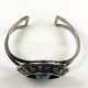 Vtg Southwest Navajo Turquoise Shadow Box Sterling Silver Bracelet Cuff