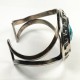 Vtg Southwest Navajo Turquoise Shadow Box Sterling Silver Bracelet Cuff