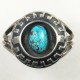 Vtg Southwest Navajo Turquoise Shadow Box Sterling Silver Bracelet Cuff