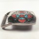 VTG Tech Ether Guild LE Abstract Turquoise Coral Inlay Belt Buckle - Aurora